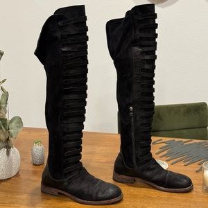 Free People Black Forest Over the Knee Boot - BLACK
